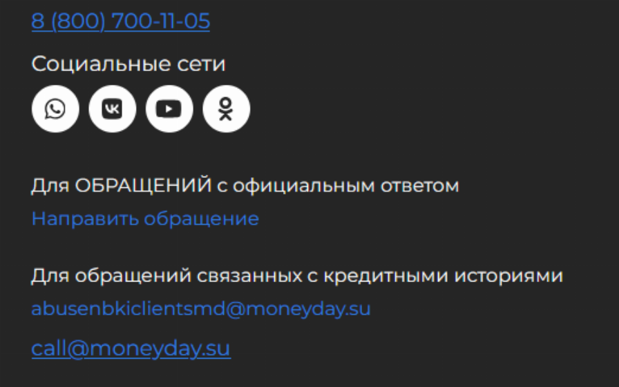 MoneyDay займ отписаться