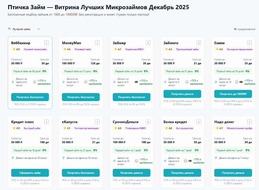 Личный кабинет Птичка